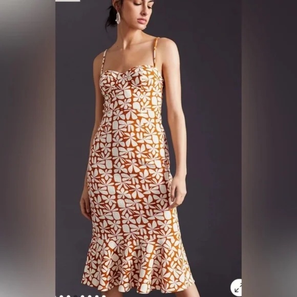 Anthropologie Hutch Floral Slim Midi Dress PREOWNED/USED - Picture 1 of 9